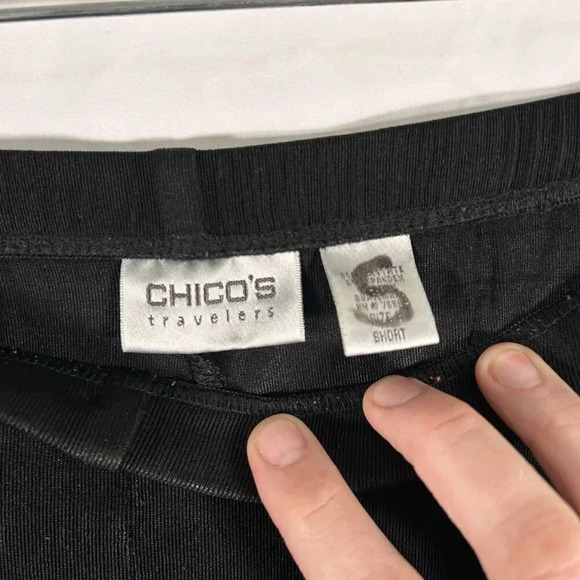 Chico's Pants Women's XL Black Pull On Soft Lightly Ribbed Stretchy - Picture 4 of 9